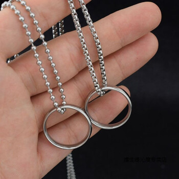 项链男女潮人情侣个性简约百搭原宿风圆环戒指吊坠项链 l-g加m-z一对