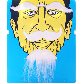 老头胡子儿童通用假胡须老爷爷假胡子舞台表演演出道具 大白色 眉毛上