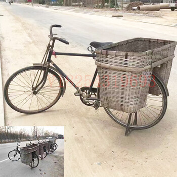 老式自行车冰糕箱80旧家具怀旧老物件摆件复古农村收藏道具冰棍车 13