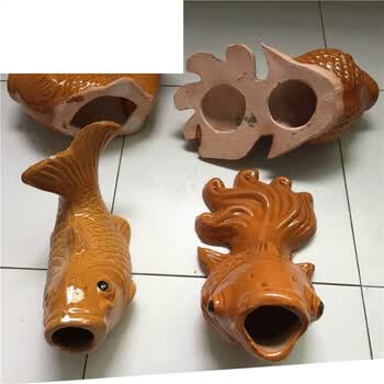 辉客映上 屋顶出水鱼嘴房顶陶瓷金鱼水管排水口装饰滴水龙头外墙锦鲤