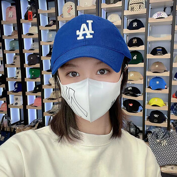 韩国mlb帽子中标棒球帽ny洋基队男女软顶遮阳la鸭舌帽春新款cp66蓝色