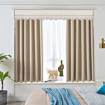 瑞齐帘头成品窗幔帘头窗帘窗帘客厅欧式装饰平幔窗帘顶部免打孔自粘每