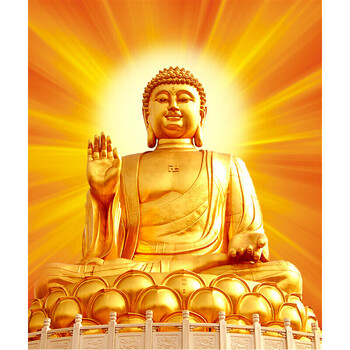 金身如来佛像画挂画释迦牟尼佛像画像图片立体水晶版画 7寸 (13x18)