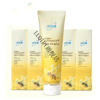 佰束官方韩国进口atom美艾多美天然蜂蜜蜂胶牙膏防蛀固京东i自营200g