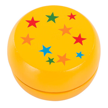 京佳木制卡通溜溜球学生回旋传统悠悠球yoyo球男孩女孩玩具黄色五角星