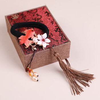 初见古风绑发马尾皮筋扎头绳荷塘月色汉服头饰古装冷淡风发饰发绳