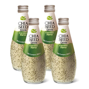 美恩奇亚籽饮料290ml4瓶泰国进口6种口味混合水果果汁代餐饮料4瓶椰子