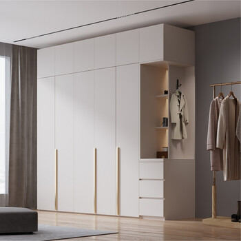 极简衣柜 家用卧室衣柜轻奢意式极简衣柜边柜组合家用卧室现代简约四