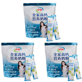 伊利全家高钙营养奶粉400g袋装中老年青少年女学生早餐牛奶粉 全家高