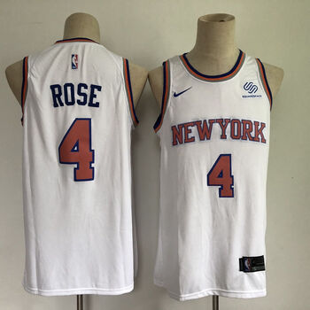 jyli新品尼克斯队新赛季钻石白标新款的4号德里克·罗斯球衣 篮球服背