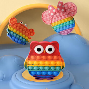网红宝宝彩虹按按乐儿童玩具捏捏乐解压神器男女孩减压tt9昂沐 女孩四