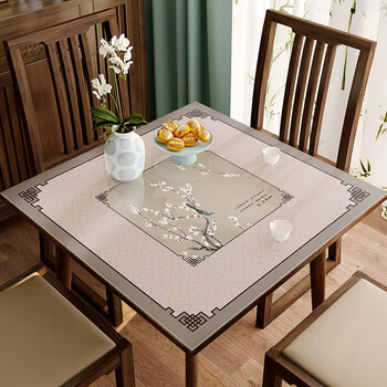 老式八仙桌桌布正方形防水防油中式桌垫麻将垫子免洗餐桌垫实木茶几垫