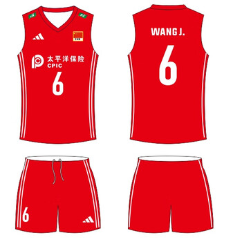 尘鸾年世界联赛中国女排同款队服太平洋保险可定制印号单套可发红色s