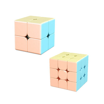 魔域魅龙三阶魔方马卡龙色实彩色碳纤维二三阶组合魔方套装学生初学者