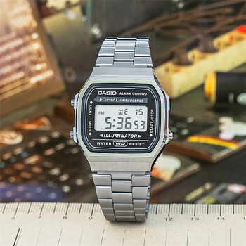 卡西欧(casio)小银块小方块电子表大赢家大鹏甜茶同款a158w a159 a168