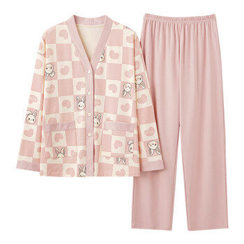 迷曼魅顶呱呱睡衣女春秋纯棉长袖甜美开衫秋冬季2023新款家居服秋款