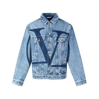 valentino华伦天奴 男士蓝色棉质牛仔服上衣外套 xv3dc02g847 558 52