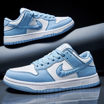 鞋联名空军一号aj透气秋冬季板鞋男af百搭小白鞋潮流运动鞋 北卡蓝 41