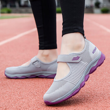 足力健健康老人鞋女夏季透气妈妈鞋防滑软底健步鞋中老年运动奶奶凉鞋