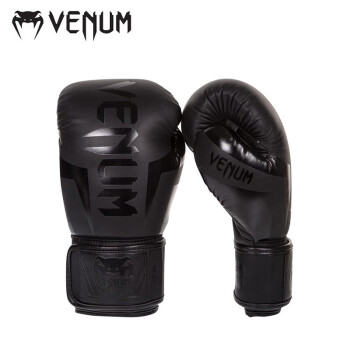 VENUM ELITE 毒液精英系列拳击手套散打拳套训练拳击 全黑色 12OZ