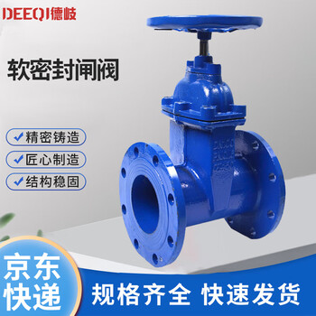 德岐 Z45X-16Q铸铁软密封闸阀 法兰暗杆阀门  DN100