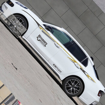 醉米(zuimi)佳固 领克03改装车身腰线拉花个性创意运动彩条车贴纸装饰