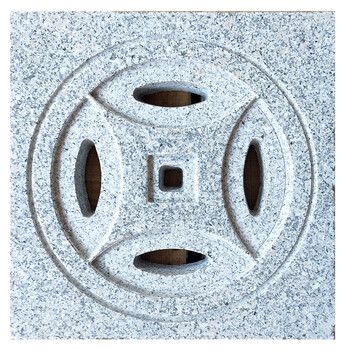 石雕窨井地漏石材雨水篦子老青石仿古铜钱地漏庭院下水道水沟盖板 15*