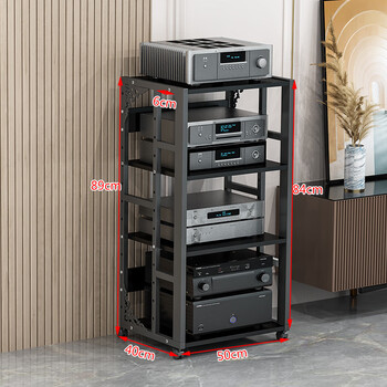 胆机支架hifi机柜音箱音响脚架子 4层d款黑架 黑胡桃板【图片 价格