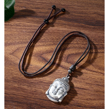 尚多芙如来佛银吊坠项链男女如来佛银挂坠佛头佛像大日如来b253佛头