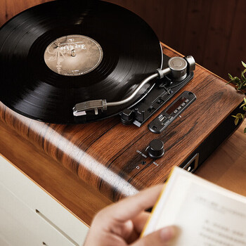 黑胶唱片机复古留声机怀旧老式lp大黑胶唱片播放机小型蓝牙音箱奶茶店