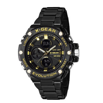 纯灿华强北钢铁之心钢铁之心x-gear钢带款男士不锈钢金属水多功能运动