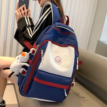 沫子(mozi)书包女小学生大容量双肩包简约韩版初中生减负休闲高中生