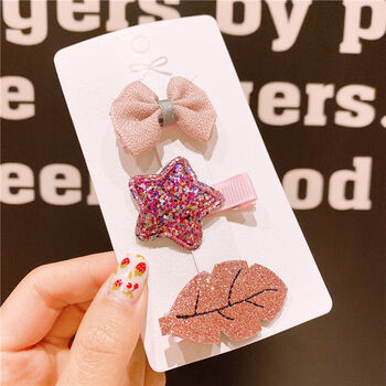 儿童蝴蝶结碎发夹可爱卡通女宝宝小发夹不伤发女童公主头饰品卡子ba