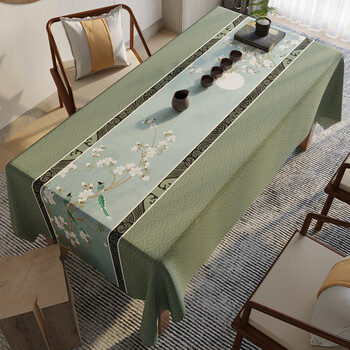 长方形古典中国风茶几台布家用茶桌布 花海融春 135*220cm【图片 价格