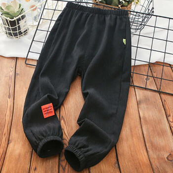 夏季裤子适合3-12岁小男孩穿的休闲宽松轻薄透气防蚊裤小学生 黑色