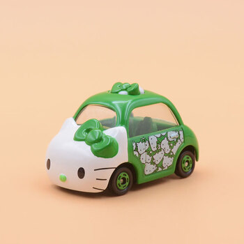 hellokitty凯蒂猫合金小汽车模型玩具卡通车模摆件新款绿色kt猫