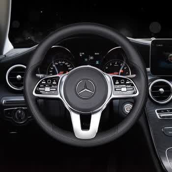 奔驰c260l方向盘套手缝e级c级cla/gla/glc/e300a200l汽车改装把套
