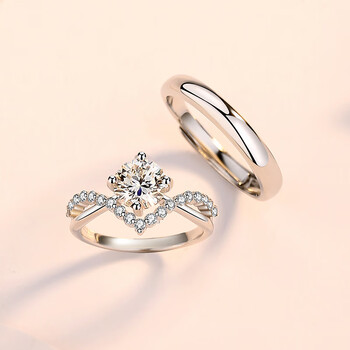 od情侣对戒莫桑石钻戒情侣戒指一对结婚对戒仿真钻石求婚戒送女友