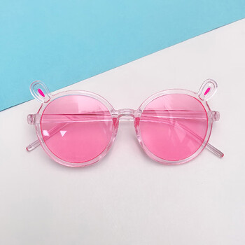 仓梵 儿童墨镜女童男童时尚宝宝太阳镜女孩遮阳镜婴儿防晒眼镜 粉色【