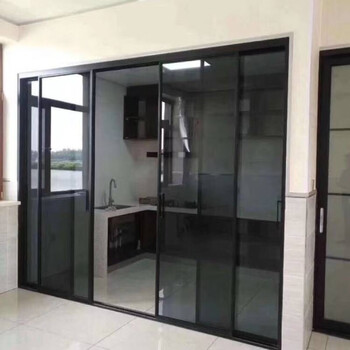 欧泽森(ouzesen)极窄边框三联动玻璃推拉门厨房移门吊轨铝合金折叠