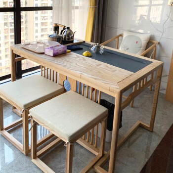妮莱轲新中式阳台茶桌椅组合简约现代茶座套装喝泡小型功夫实木茶台