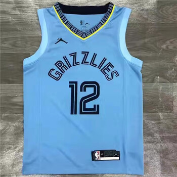 滕讯体育nba全明星 21/22新赛季灰熊队城市版12号莫兰特球衣复古男女
