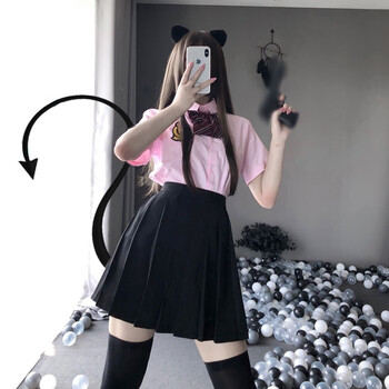 情趣制服角色扮演激情诱惑女仆装尤果制服粉4件套短袖上衣裙胸章领结m