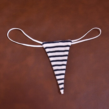 丁字裤女士细带一根绳免脱无痕内裤性感条纹一片式火辣小内内t裤 白色