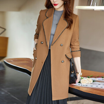 特洛曼风衣女中长款气质休闲英伦风大衣秋冬时尚洋气秋装女士外套tl