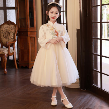 迪士尼儿童衣服童装钢琴演奏礼服女童高端生日公主裙儿童主持人花童