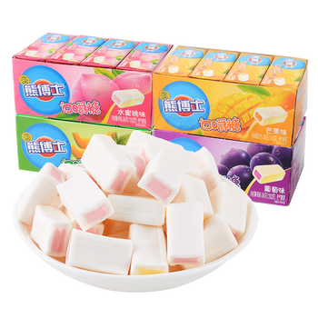 徐福记熊博士口嚼糖22gx12条水蜜桃哈密瓜橘子多口味果汁软糖零食 口