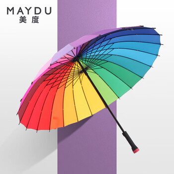 
                                        
                                                            美度 彩虹晴雨两用24骨手动开长柄晴雨伞 M5002                