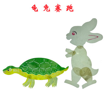 包皮影戏手工diy幼儿园皮影人偶西游记道具人物 褐色 龟兔赛跑 音频