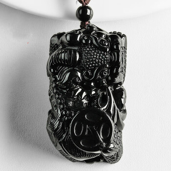 墨韵 天然墨翠貔貅吊坠男冰糯种霸王玉貔貅挂件玉石玉坠证书